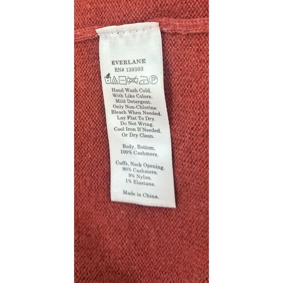 Everlane Womens Small Salmon red 100% Cashmere Sweater Pullover - Picture 6 of 7